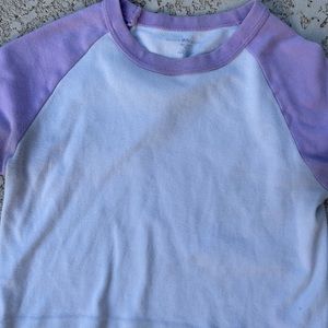 brandy melville white & pink crop top